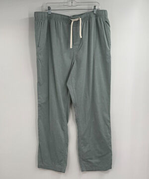 J Crew Green Pajama Pants Men's XL Blue Chevron Pockets Relaxed Fit CB511